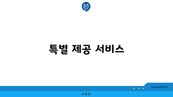 특별 제공 서비스