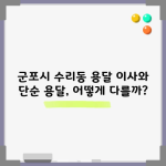 군포시 수리동 용달 이사와 단순 용달, 어떻게 다를까?