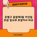 은평구 응암제3동 이삿짐 보관 장소와 포장이사 비교