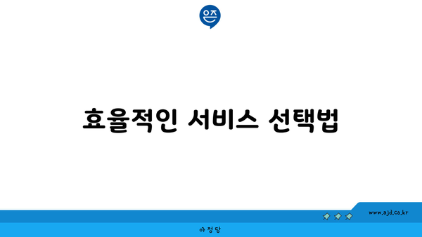 효율적인 서비스 선택법