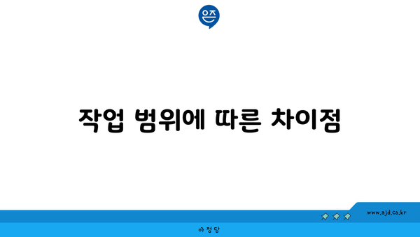 작업 범위에 따른 차이점