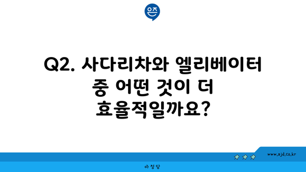 Q2. 사다리차와 엘리베이터 중 어떤 것이 더 효율적일까요?