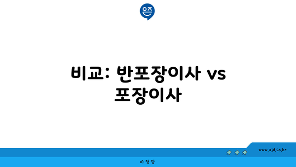 비교: 반포장이사 vs 포장이사