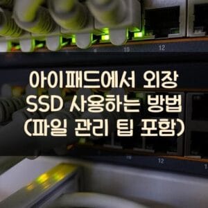 아이패드에서 외장 SSD 사용하는 방법 (파일 관리 팁 포함)