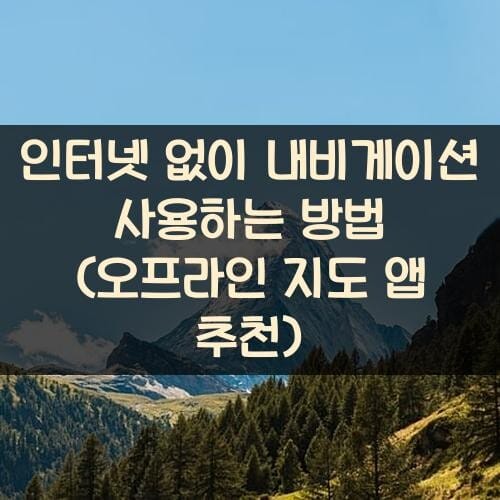 인터넷 없이 내비게이션 사용하는 방법 (오프라인 지도 앱 추천)