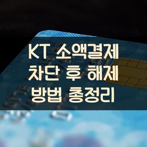 KT 소액결제 차단 후 해제 방법 총정리