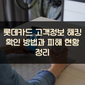 롯데카드 고객정보 해킹 확인 방법과 피해 현황 정리