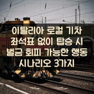 이탈리아 로컬 기차 좌석표 없이 탑승 시 벌금 회피 가능한 행동 시나리오 3가지