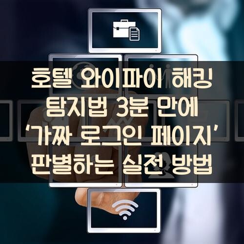호텔 와이파이 해킹 탐지법: 3분 만에 ‘가짜 로그인 페이지’ 판별하는 실전 방법