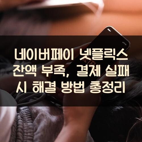 네이버페이 넷플릭스 잔액 부족, 결제 실패 시 해결 방법 총정리
