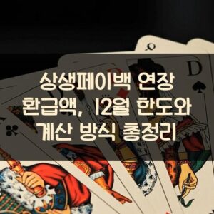 상생페이백 연장 환급액, 12월 한도와 계산 방식 총정리