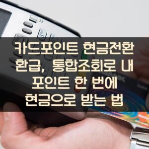 카드포인트 현금전환 환급, 통합조회로 내 포인트 한 번에 현금으로 받는 법