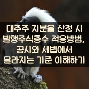 대주주 지분율 산정 시 발행주식총수 적용방법, 공시와 세법에서 달라지는 기준 이해하기