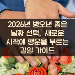 2026년 병오년 좋은 날짜 선택, 새로운 시작에 행운을 부르는 길일 가이드