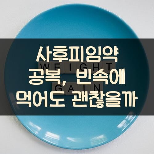 사후피임약 공복, 빈속에 먹어도 괜찮을까?