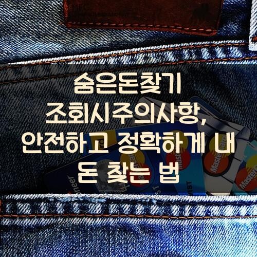 숨은돈찾기 조회시주의사항, 안전하고 정확하게 내 돈 찾는 법