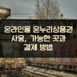 온라인몰 온누리상품권 사용, 가능한 곳과 결제 방법