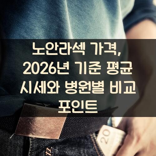 노안라섹 가격, 2026년 기준 평균 시세와 병원별 비교 포인트