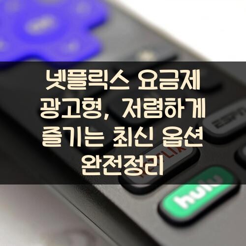 넷플릭스 요금제 광고형, 저렴하게 즐기는 최신 옵션 완전정리