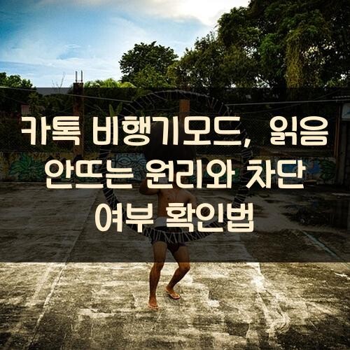 카톡 비행기모드, 읽음 안뜨는 원리와 차단 여부 확인법