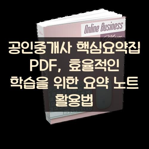 공인중개사 핵심요약집 PDF, 효율적인 학습을 위한 요약 노트 활용법