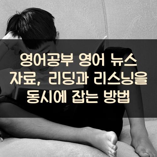 영어공부 영어 뉴스 자료, 리딩과 리스닝을 동시에 잡는 방법