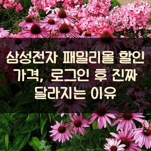 삼성전자 패밀리몰 할인 가격, 로그인 후 진짜 달라지는 이유