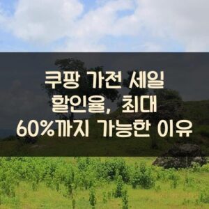 쿠팡 가전 세일 할인율, 최대 60%까지 가능한 이유