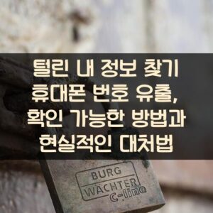 털린 내 정보 찾기 휴대폰 번호 유출, 확인 가능한 방법과 현실적인 대처법