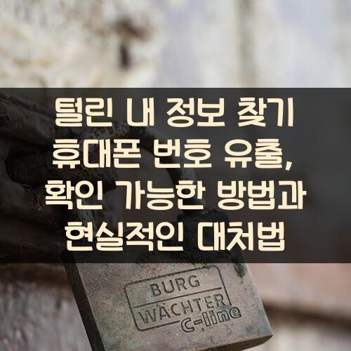 털린 내 정보 찾기 휴대폰 번호 유출, 확인 가능한 방법과 현실적인 대처법