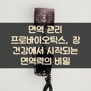 면역 관리 프로바이오틱스, 장 건강에서 시작되는 면역력의 비밀 면역 관리 프로바이오틱스, 장 건강에서 시작되는 면역력의 비밀