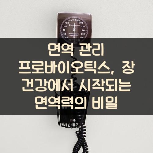 면역 관리 프로바이오틱스, 장 건강에서 시작되는 면역력의 비밀