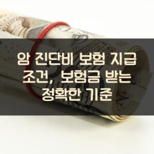 암 진단비 보험 지급 조건, 보험금 받는 정확한 기준