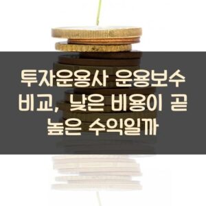 투자운용사 운용보수 비교, 낮은 비용이 곧 높은 수익일까